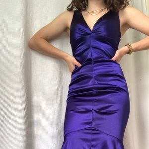 Purple Mermaid Style Prom Dress